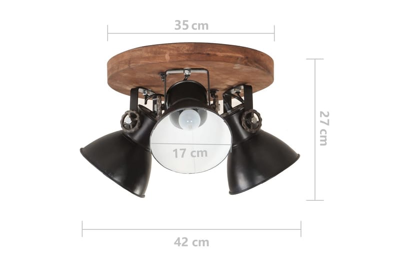 Taklampa industriell 25 W svart 42x27 cm E27 - Svart - Belysning & el - Inomhusbelysning & lampor - Taklampa & takbelysning - Pendellampor & hänglampor