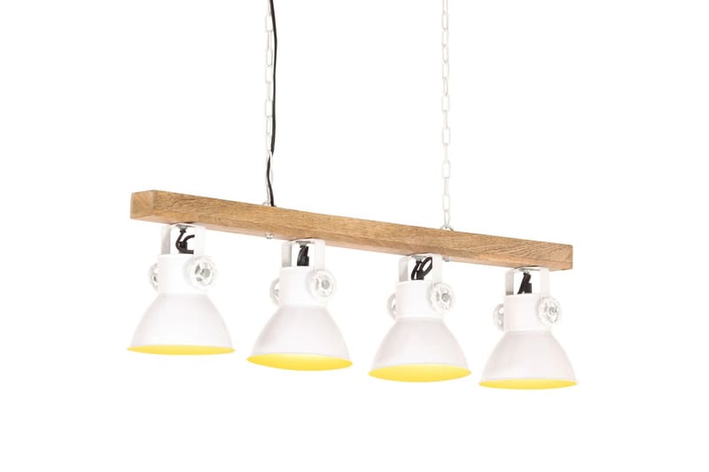 Taklampa industriell vit E27 mangoträ - Vit - Fönsterlampa hängande - Pendellampor & hänglampor - Vardagsrumslampa - Fönsterlampa - Taklampa kök - Sovrumslampa
