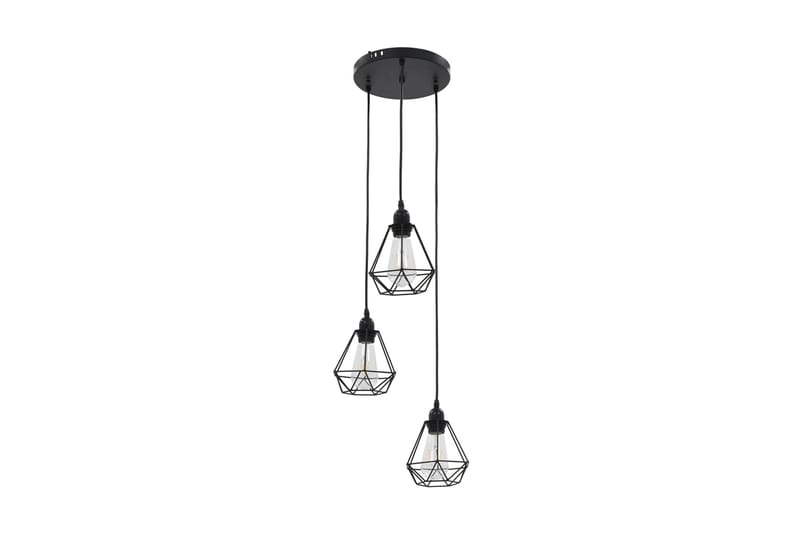 Taklampa med diamantdesign svart 3xE27-lampa - Svart - Taklampa kök - Fönsterlampa hängande - Fönsterlampa - Pendellampor & hänglampor - Sovrumslampa - Vardagsrumslampa