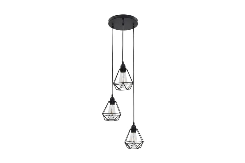 Taklampa med diamantdesign svart 3xE27-lampa - Svart - Fönsterlampa hängande - Pendellampor & hänglampor - Vardagsrumslampa - Fönsterlampa - Taklampa kök - Sovrumslampa