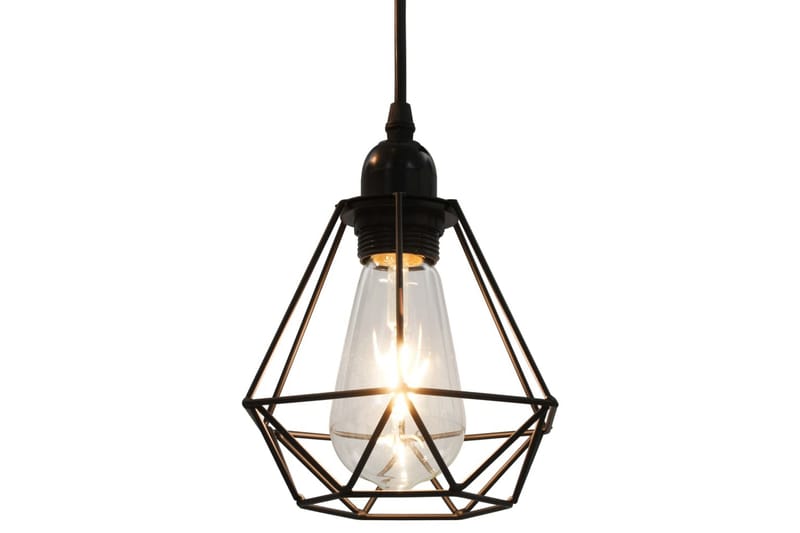 Taklampa med diamantdesign svart 3xE27-lampa - Svart - Fönsterlampa hängande - Pendellampor & hänglampor - Vardagsrumslampa - Fönsterlampa - Taklampa kök - Sovrumslampa
