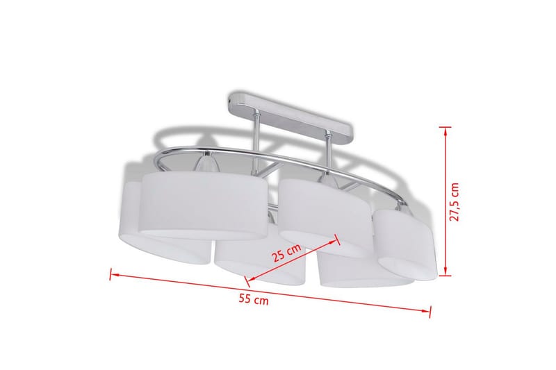 Taklampa med elipsoida glaskupor för 6 E14-lampor - Vit - Taklampa kök - Fönsterlampa hängande - Fönsterlampa - Pendellampor & hänglampor - Sovrumslampa - Vardagsrumslampa