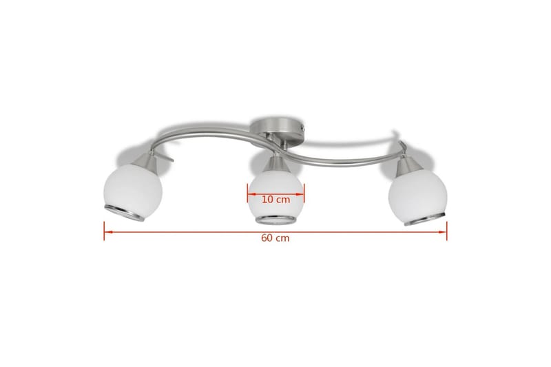 Taklampa med glasskärmar med böjd skena för 3 E14 glödlampor - Vit - Belysning & el - Inomhusbelysning & lampor - Taklampa & takbelysning - Pendellampor & hänglampor