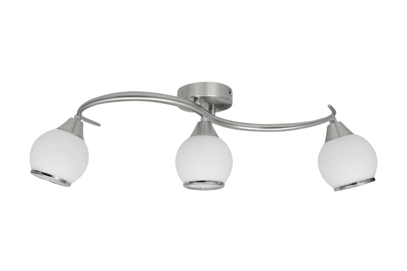 Taklampa med glasskärmar med böjd skena för 3 E14 glödlampor - Vit - Taklampa kök - Fönsterlampa hängande - Fönsterlampa - Pendellampor & hänglampor - Sovrumslampa - Vardagsrumslampa