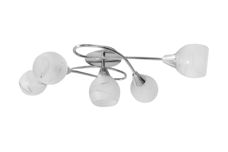 Taklampa med ovala glaskupor för 5 E14-lampor - Vit - Fönsterlampa hängande - Pendellampor & hänglampor - Vardagsrumslampa - Fönsterlampa - Taklampa kök - Sovrumslampa