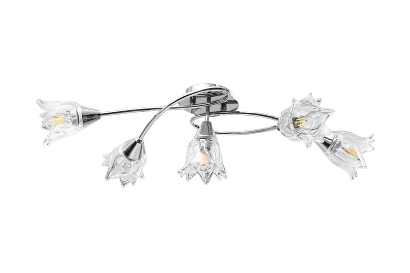 Taklampa med transparenta glasskärmar för 5 E14-lampor tulpa - Transparent - Belysning & el - Inomhusbelysning & lampor - Taklampa & takbelysning - Pendellampor & hänglampor