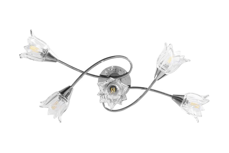 Taklampa med transparenta glasskärmar för 5 E14-lampor tulpa - Transparent - Belysning & el - Inomhusbelysning & lampor - Taklampa & takbelysning - Pendellampor & hänglampor