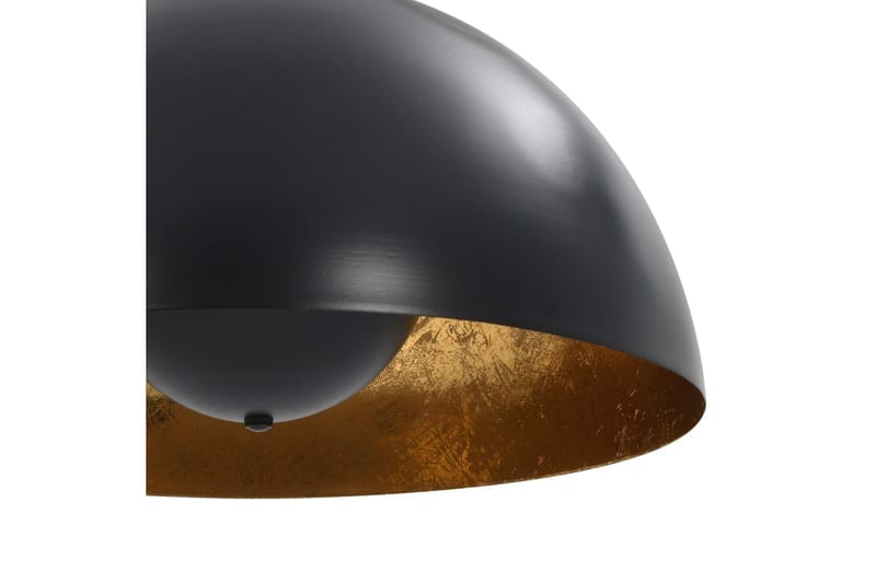 Taklampor 2 st svart och guld halvrund 40 cm E27 - Svart - Taklampa kök - Fönsterlampa hängande - Fönsterlampa - Pendellampor & hänglampor - Sovrumslampa - Vardagsrumslampa