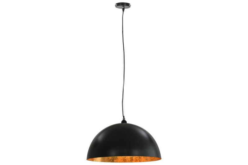 Taklampor 2 st svart och guld halvrunda 50 cm E27 - Svart - Belysning & el - Inomhusbelysning & lampor - Taklampa & takbelysning - Pendellampor & hänglampor