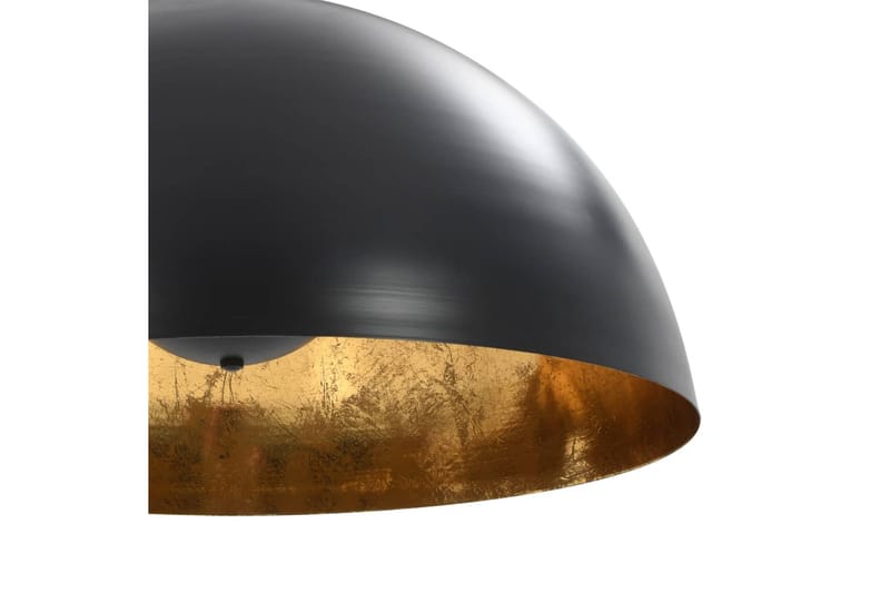 Taklampor 2 st svart och guld halvrunda 50 cm E27 - Svart - Taklampa kök - Fönsterlampa hängande - Fönsterlampa - Pendellampor & hänglampor - Sovrumslampa - Vardagsrumslampa