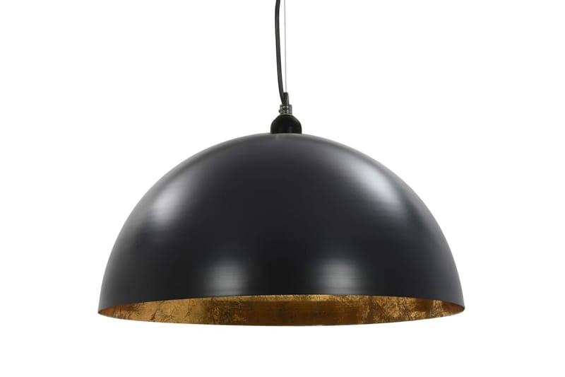 Taklampor 2 st svart och guld halvrunda 50 cm E27 - Svart - Belysning & el - Inomhusbelysning & lampor - Taklampa & takbelysning - Pendellampor & hänglampor