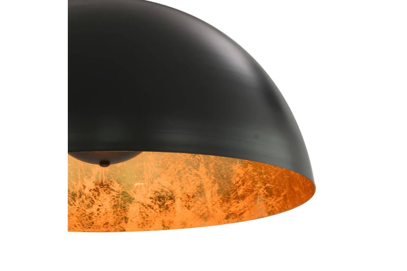 Taklampor 2 st svart och guld halvrunda 50 cm E27 - Svart - Belysning & el - Inomhusbelysning & lampor - Taklampa & takbelysning - Pendellampor & hänglampor