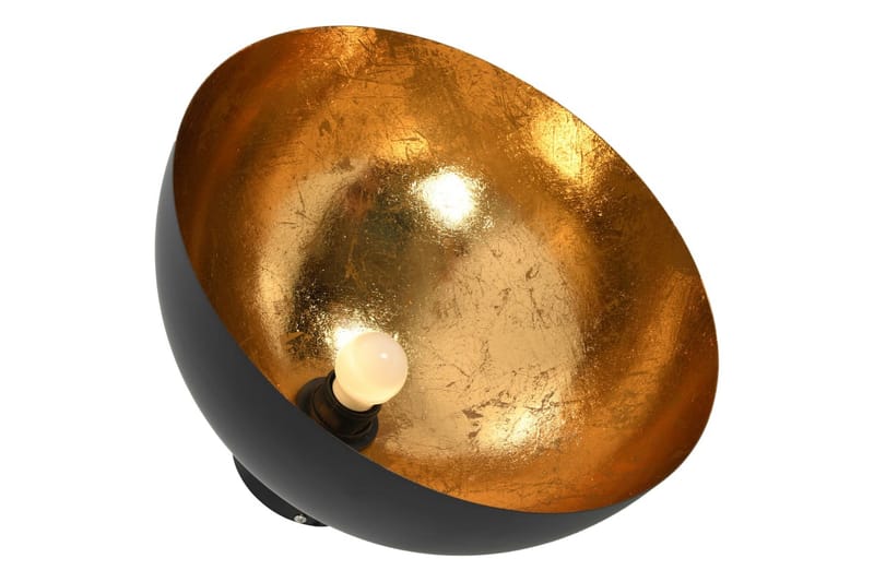 Taklampor 2 st svart och guld halvrunda E27 - Svart - Belysning & el - Inomhusbelysning & lampor - Taklampa & takbelysning - Pendellampor & hänglampor