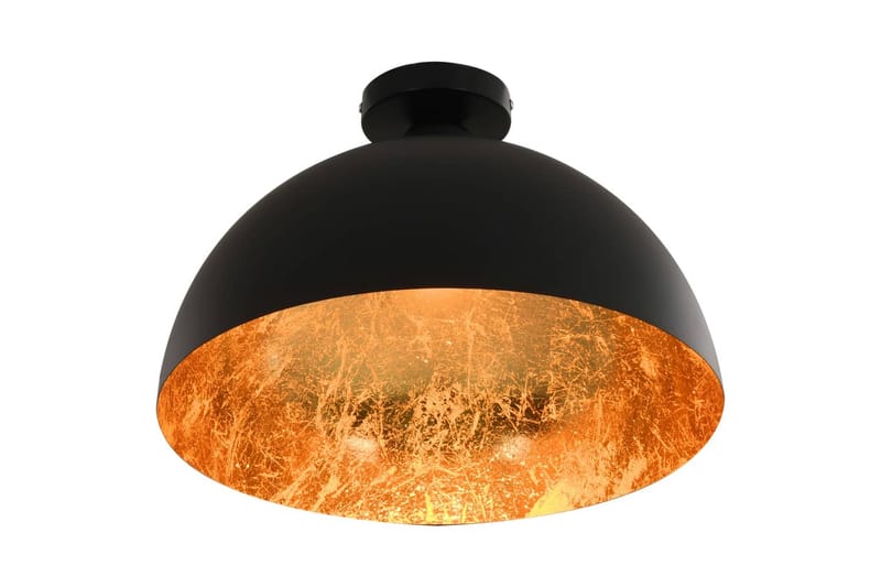 Taklampor 2 st svart och guld halvrunda E27 - Svart - Belysning & el - Inomhusbelysning & lampor - Taklampa & takbelysning - Pendellampor & hänglampor