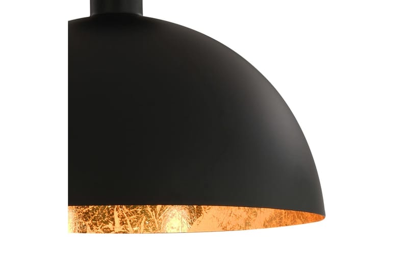 Taklampor 2 st svart och guld halvrunda E27 - Svart - Belysning & el - Inomhusbelysning & lampor - Taklampa & takbelysning - Pendellampor & hänglampor