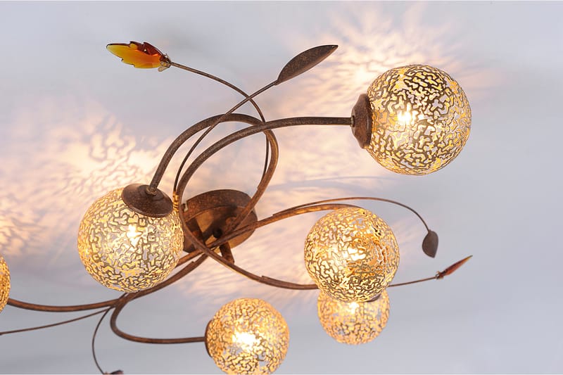 Sheree Plafond Blad - Orange - Plafond - Vardagsrumslampa - Sovrumslampa