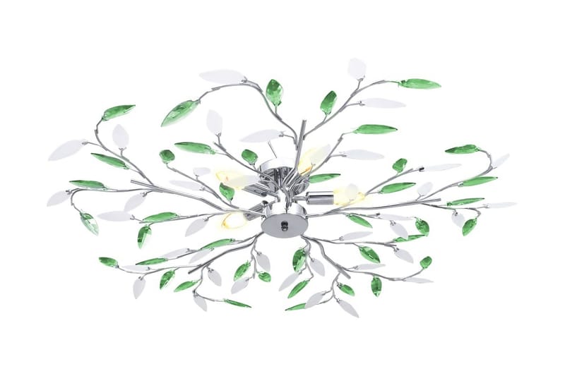 Taklampa med akrylblad för 5 E14-lampor grön - be Basic - Plafond - Vardagsrumslampa - Sovrumslampa