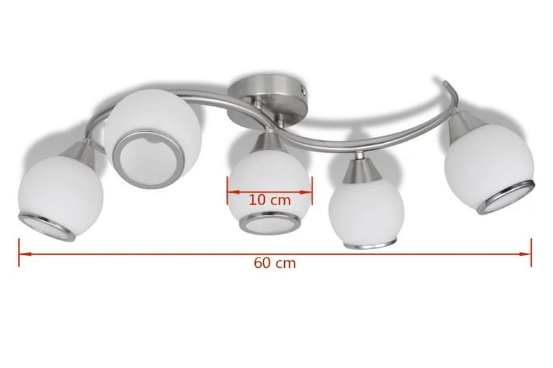 Taklampa med glasskärmar med böjd skena - Vit - Belysning & el - Inomhusbelysning & lampor - Taklampa & takbelysning - Plafond