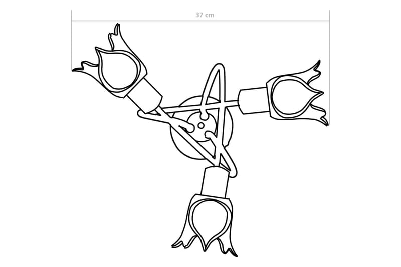 Taklampa med transparenta glasskärmar för 3 E14-lampor tulpa - Transparent - Plafond - Vardagsrumslampa - Sovrumslampa