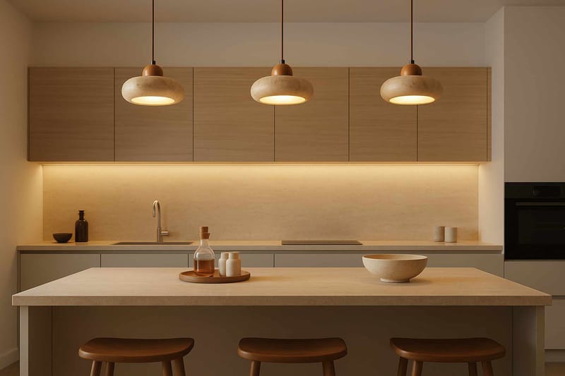 Serros Pendellampa - Beige Och Ek - Belysning & el - Inomhusbelysning & lampor - Taklampa & takbelysning - Kristallkrona & takkrona