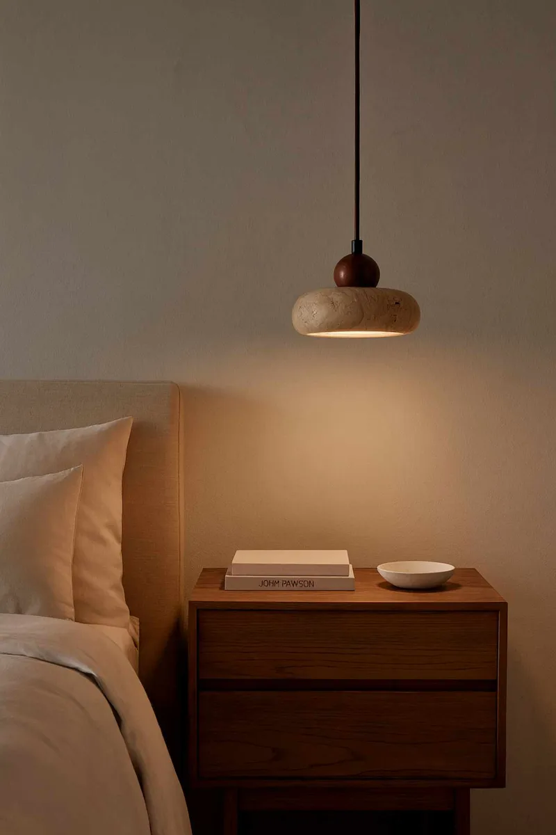 Serros Pendellampa - Beige Och Valnöt - Belysning & el - Inomhusbelysning & lampor - Taklampa & takbelysning - Kristallkrona & takkrona