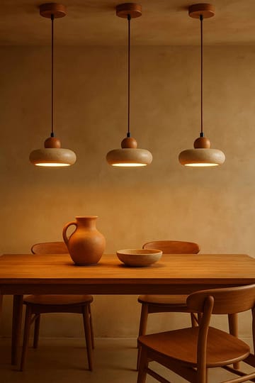 Serros Pendellampa - Beige Och Ek - Belysning & el - Inomhusbelysning & lampor - Taklampa & takbelysning - Kristallkrona & takkrona
