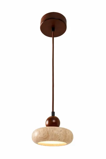 Serros Pendellampa - Beige Och Valnöt - Belysning & el - Inomhusbelysning & lampor - Taklampa & takbelysning - Kristallkrona & takkrona