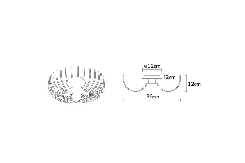 Taklampa Subbersta Svart - Diameter: 36 cm - Belysning & el - Inomhusbelysning & lampor - Sovrumslampa
