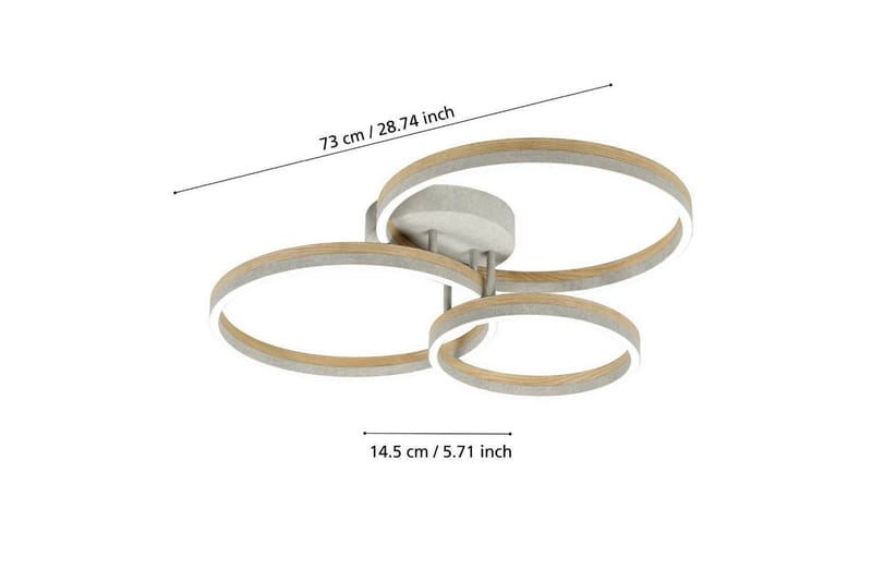 Takbelysning Eglo Cadinaro Grå/Trä Rund - Belysning & el - Inomhusbelysning & lampor - Taklampa & takbelysning - Pendellampor & hänglampor