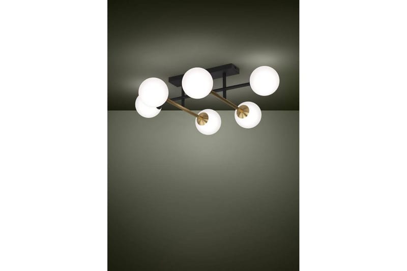 Takbelysning Eglo Paz Opalvit/Svart Mässing med 6 Lampor - Belysning & el - Inomhusbelysning & lampor - Taklampa & takbelysning - Pendellampor & hänglampor