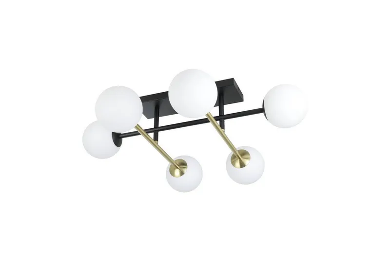Takbelysning Eglo Paz Opalvit/Svart Mässing med 6 Lampor, undefined