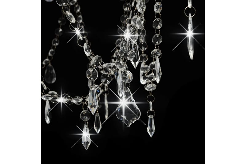 Takkrona med pärlor vit 8xE14-glödlampor - Vit - Kristallkrona & takkrona - Vardagsrumslampa - Sovrumslampa