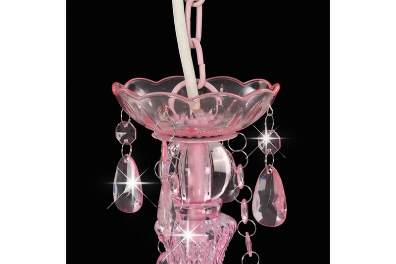 Takkrona med pärlor rosa rund 3xE14 - be Basic - Kristallkrona & takkrona - Vardagsrumslampa - Sovrumslampa