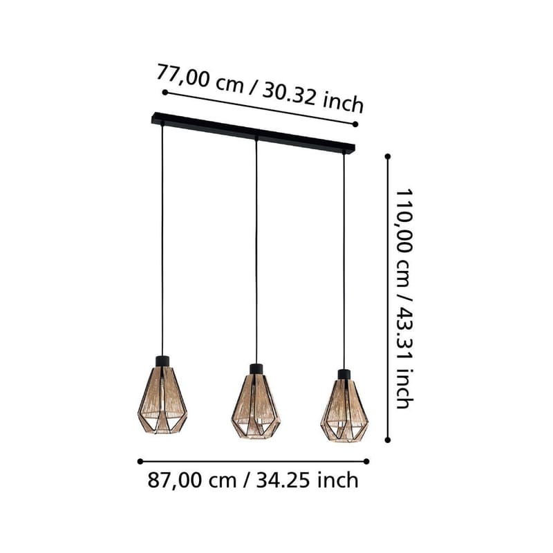 Taklampa Adwickle med 3 Lampor - 14,5 cm - Belysning & el - Inomhusbelysning & lampor - Taklampa & takbelysning - Pendellampor & hänglampor