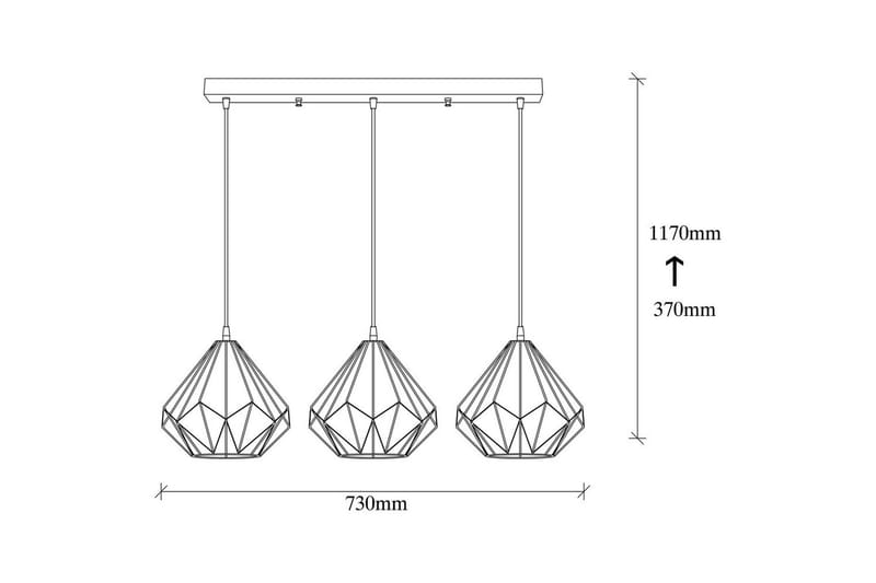 Taklampa Almasi Three Svart - Svart - Belysning & el - Inomhusbelysning & lampor - Taklampa & takbelysning - Pendellampor & hänglampor