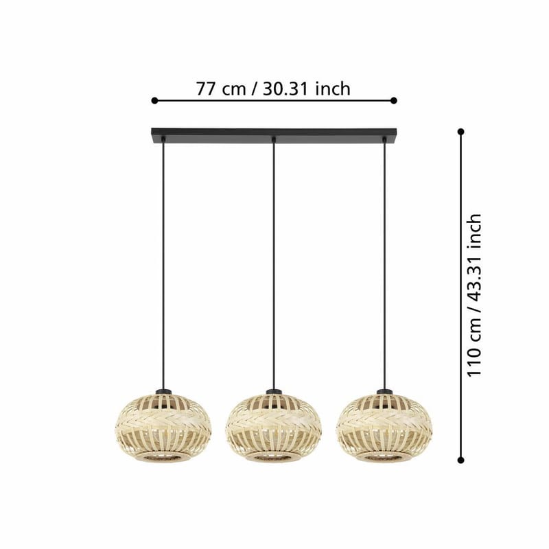 Taklampa Amsfield med 3 Lampor - 26 cm - Belysning & el - Inomhusbelysning & lampor - Taklampa & takbelysning - Pendellampor & hänglampor