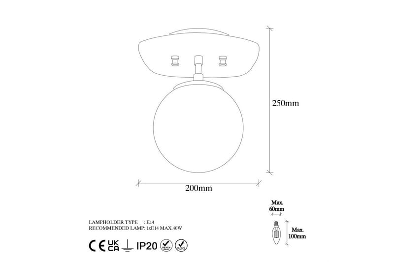 Taklampa Ariofield (20 x 25 x 25 cm) Vintage - Vintage - Belysning & el - Inomhusbelysning & lampor - Taklampa & takbelysning - Plafond