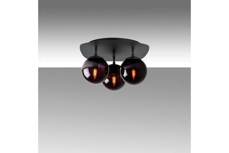 Taklampa Ariofield Triple Svart, Svart