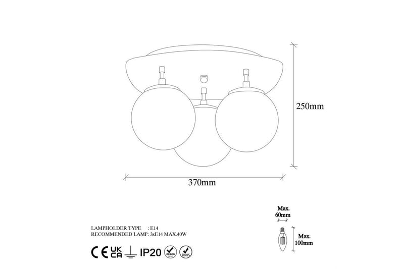 Taklampa Ariofield Triple Svart - Svart - Belysning & el - Inomhusbelysning & lampor - Taklampa & takbelysning - Plafond