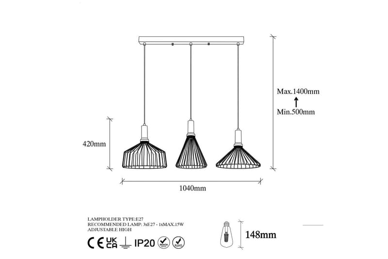 Taklampa Avenor Svart / Antik - Koppar/Svart - Belysning & el - Inomhusbelysning & lampor - Taklampa & takbelysning - Pendellampor & hänglampor
