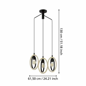 Taklampa Basildon - 61,5 cm - Belysning & el - Inomhusbelysning & lampor - Taklampa & takbelysning - Pendellampor & hänglampor