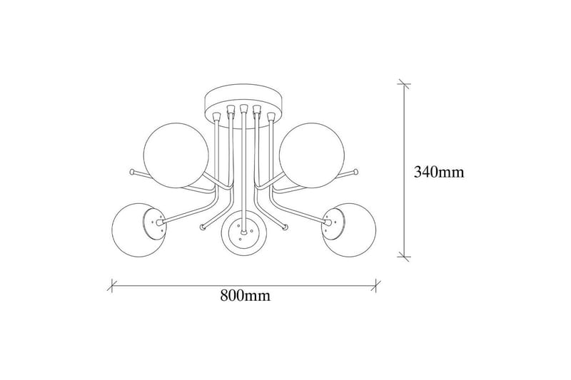 Taklampa Bhika Masafumie Fem Rany / Vit - Guld/Vit - Belysning & el - Inomhusbelysning & lampor - Taklampa & takbelysning - Plafond