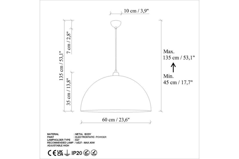 Taklampa Brena Enkelt Uttag Antik - Brun - Belysning & el - Inomhusbelysning & lampor - Taklampa & takbelysning - Pendellampor & hänglampor