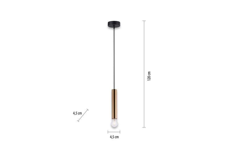 Taklampa Bruna - 9x120x9 cm, Matt mässing - Belysning & el - Inomhusbelysning & lampor - Taklampa & takbelysning - Pendellampor & hänglampor