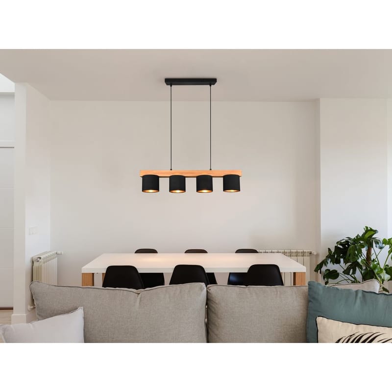 Taklampa Cameron - Svart/trä - Belysning & el - Inomhusbelysning & lampor - Taklampa & takbelysning - Pendellampor & hänglampor