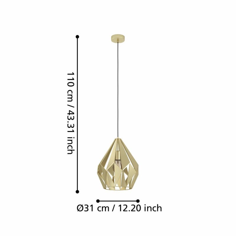 Taklampa Carlton - Guld - Belysning & el - Inomhusbelysning & lampor - Taklampa & takbelysning - Pendellampor & hänglampor