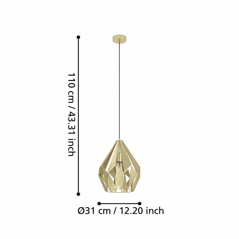 Taklampa Carlton - Guld - Belysning & el - Inomhusbelysning & lampor - Taklampa & takbelysning - Pendellampor & hänglampor