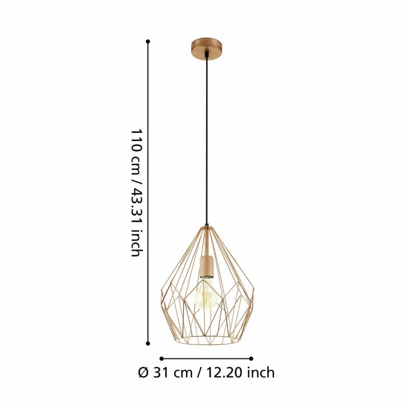 Taklampa Carlton - Koppar - Belysning & el - Inomhusbelysning & lampor - Taklampa & takbelysning - Pendellampor & hänglampor