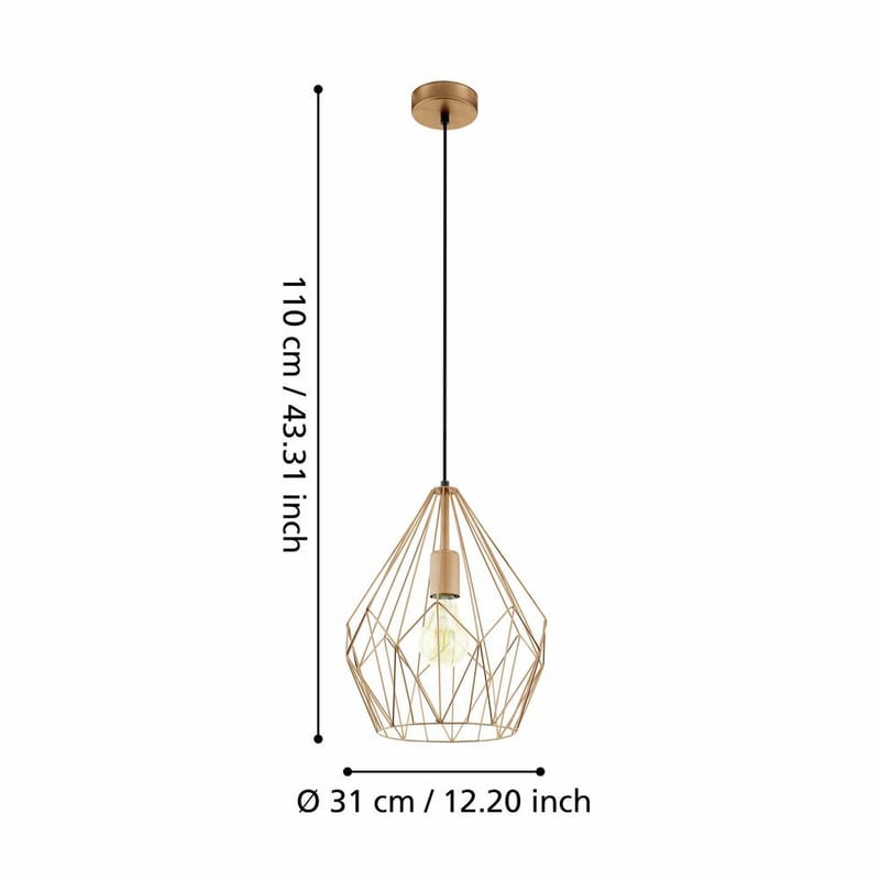 Taklampa Carlton - Koppar - Belysning & el - Inomhusbelysning & lampor - Taklampa & takbelysning - Pendellampor & hänglampor