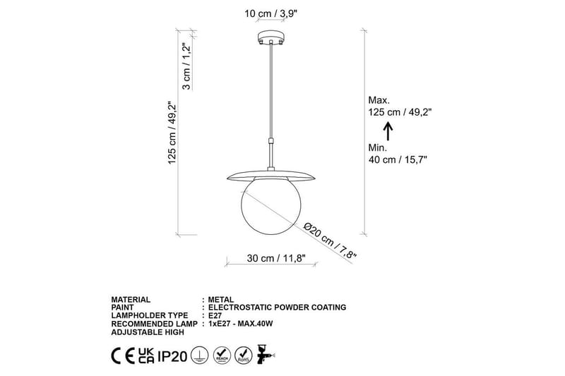 Taklampa Cartin Rany - Gul - Belysning & el - Inomhusbelysning & lampor - Taklampa & takbelysning - Pendellampor & hänglampor